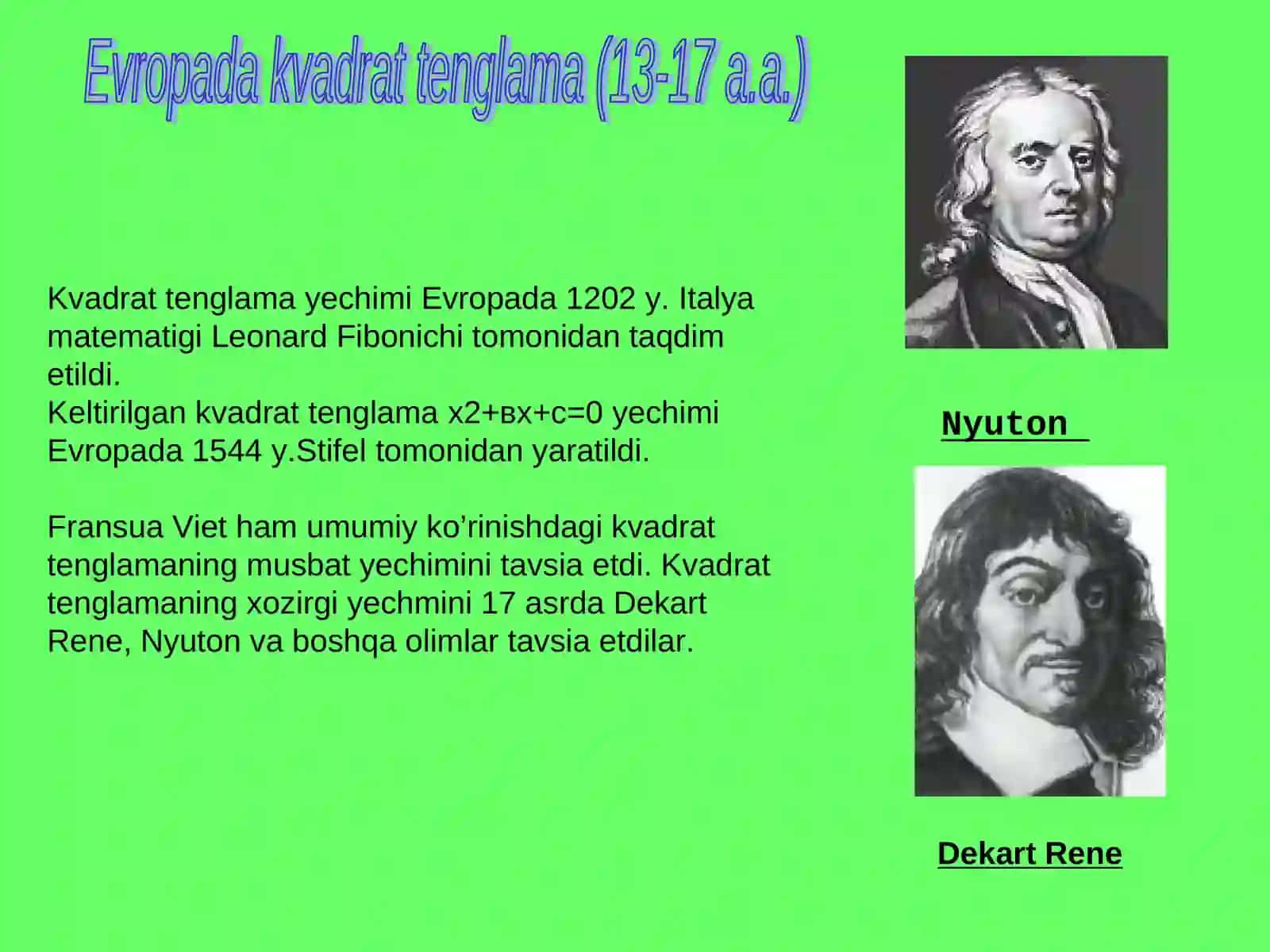 KVADRAT TENGLAMALAR 3