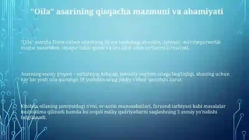 Fitratning “Oila asari” 3
