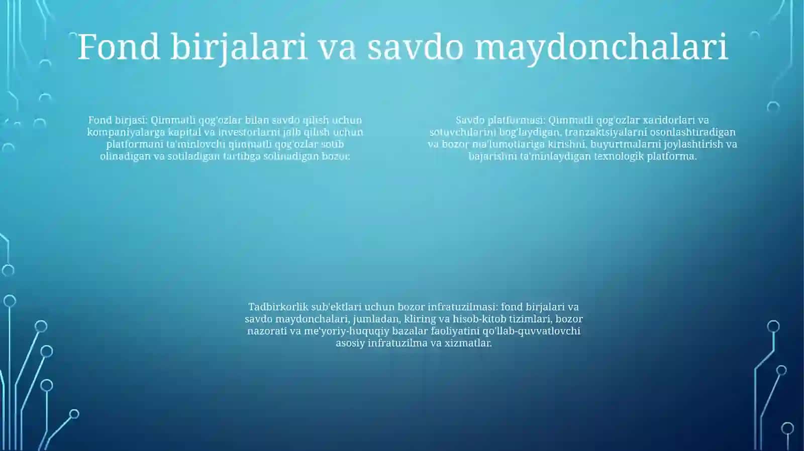 Biznes Subeyktlariga Hizmat Ko'RstuvchiBozorInfratuzilmalari 3