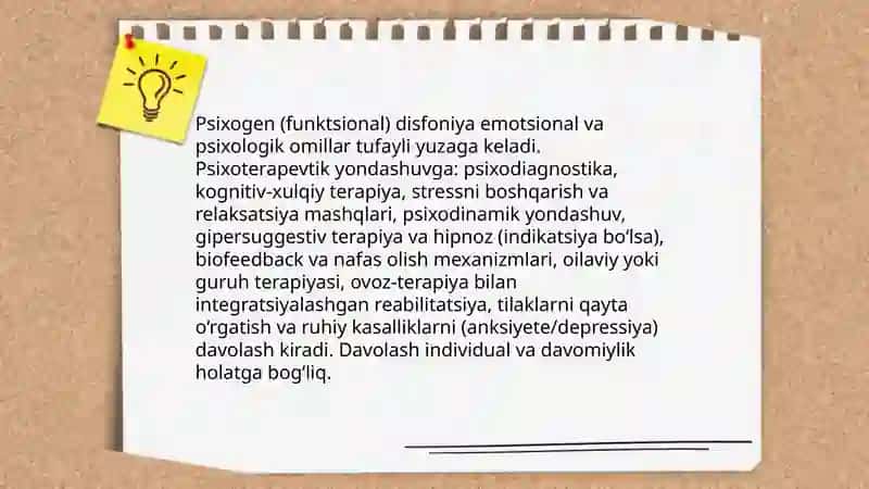 Ovoz buzilishlarida psixoterapevtik metodlarni qo'llash 3