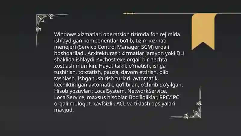 Windows xizmatlari 3