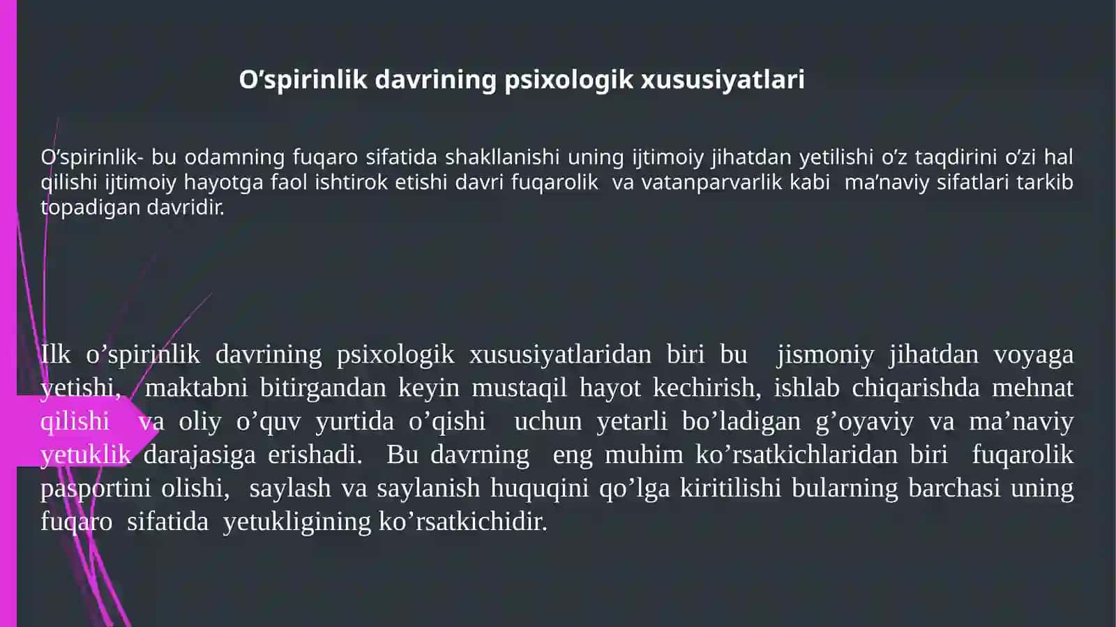 O’spirinlik davrida oquv faoliyati. O’spirinlarda kasb tanlash muammolari va yechimlar 3
