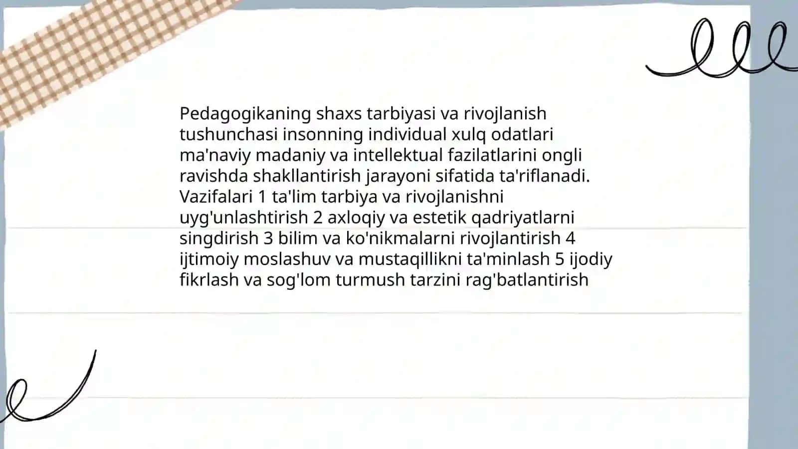 Pedagogika shaxs tarbiyasi va rivojlanish to'g'risidagi fan 3