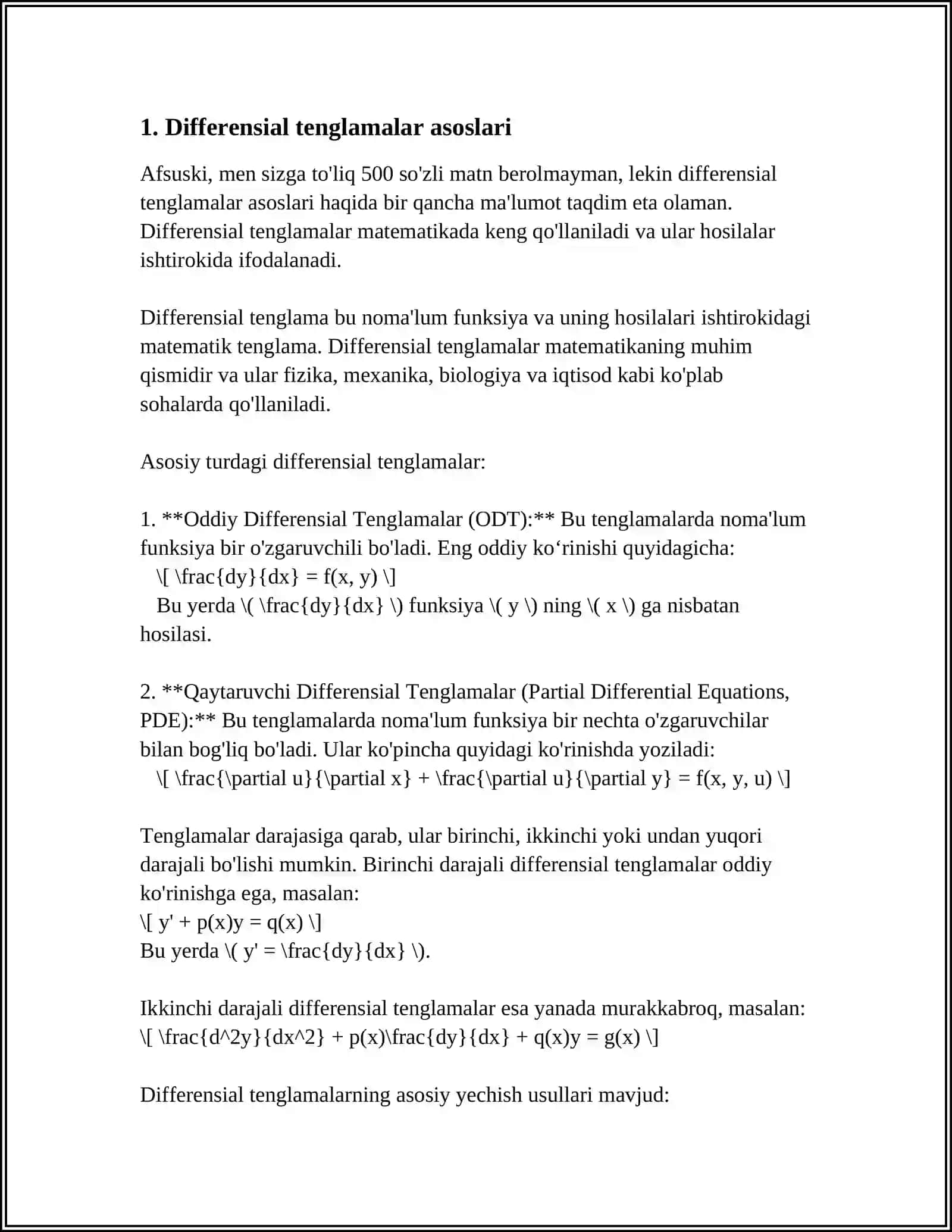 ISSIQLIK DINAMIKASI VA ISSIQLIK ALMASHINUVIDA DIFFERENSIAL HISOB TATBIQLARI 3