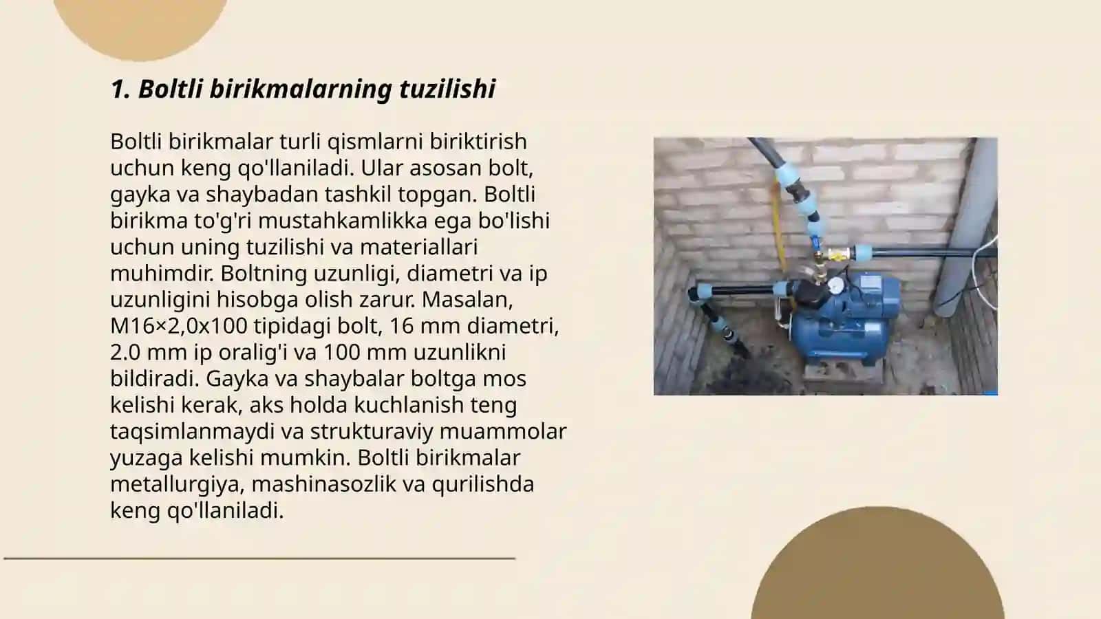 Boltli birikmalarning tuzilishi 3