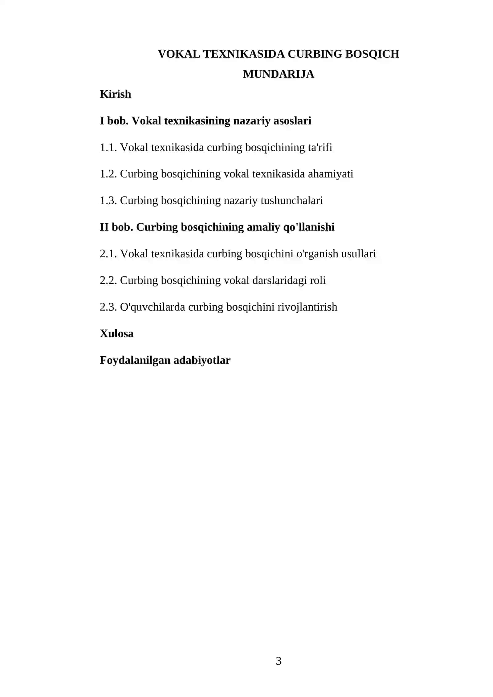 Vokal texnikasida curbing bosqich 3