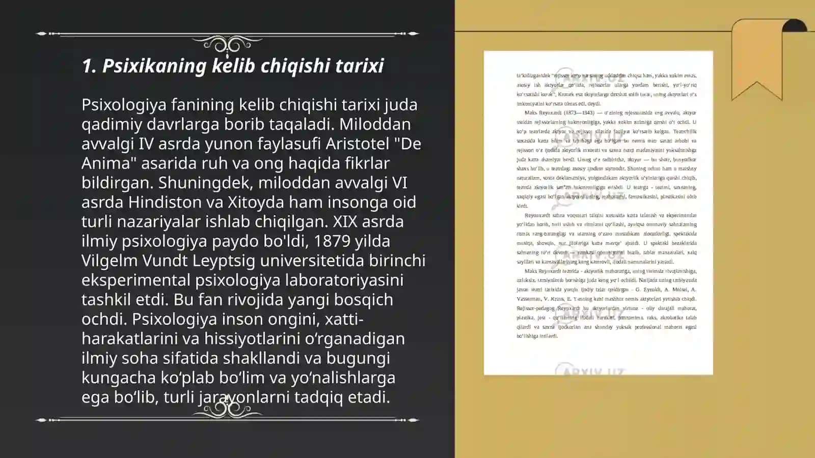 Psixikaning evolyutsiyasi va vujudga kelishi 3