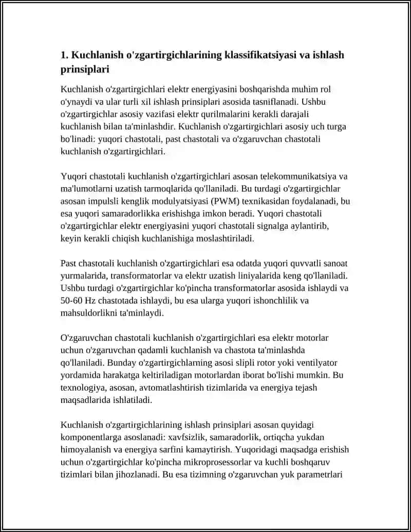 KUCHLANISH,TOKVA QUVVAT OʻZGARTIRGICHLI ISHLATILISHINI VA TUZILISHINI OʻRGANISH VA TAVSIFLARNI TADQIQ ETISH 3