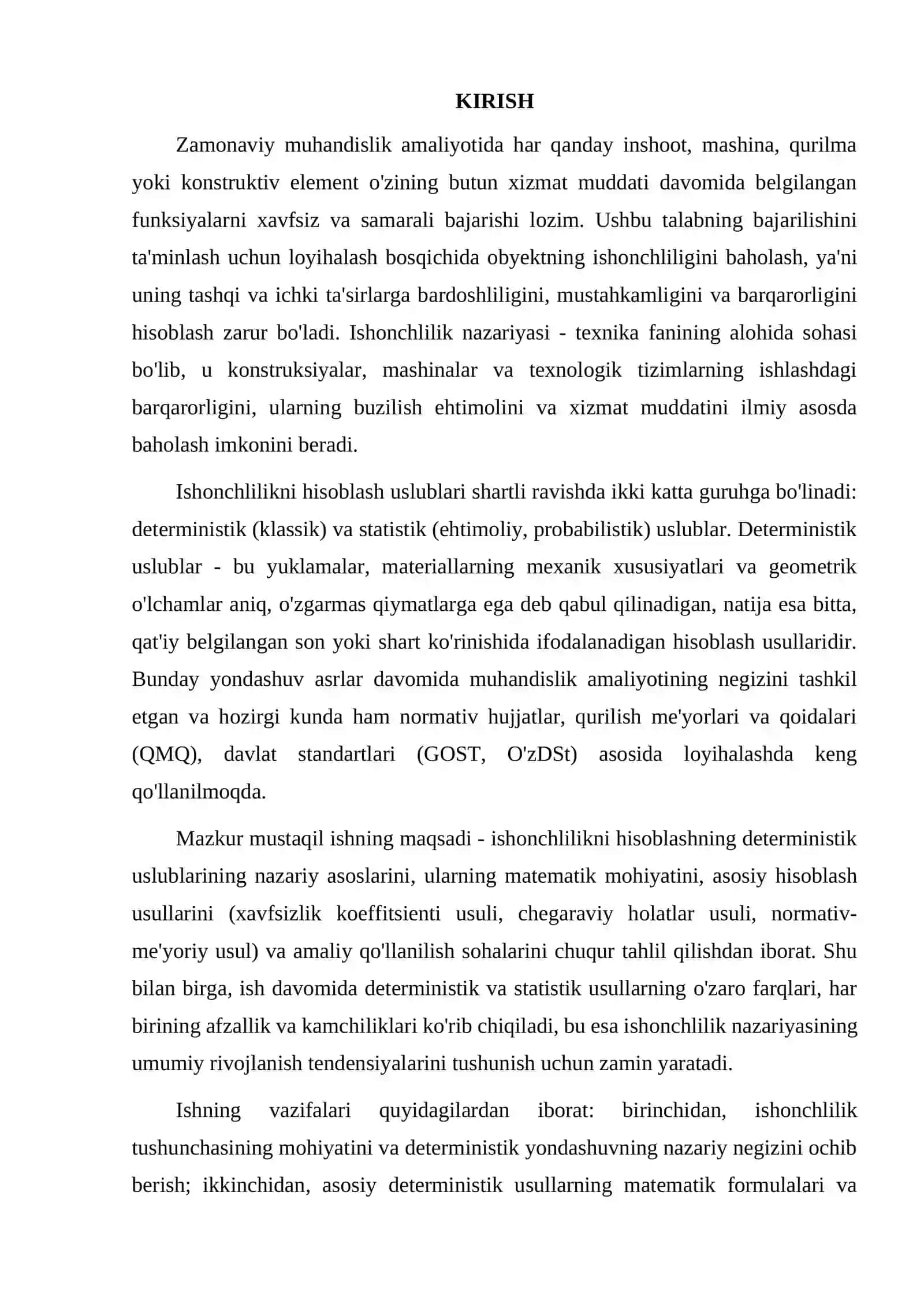 "ISHONCHLILIKNI HISOBLASHNING DETERMINISTIK USLUBLARI" 3