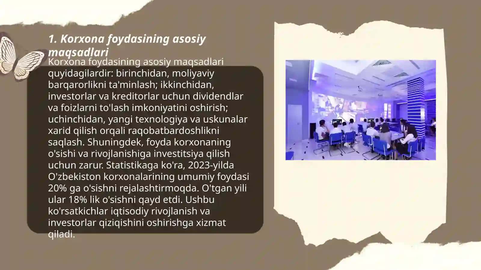 Korxona foydasining taqsimlanishi va ishlatilishi 3