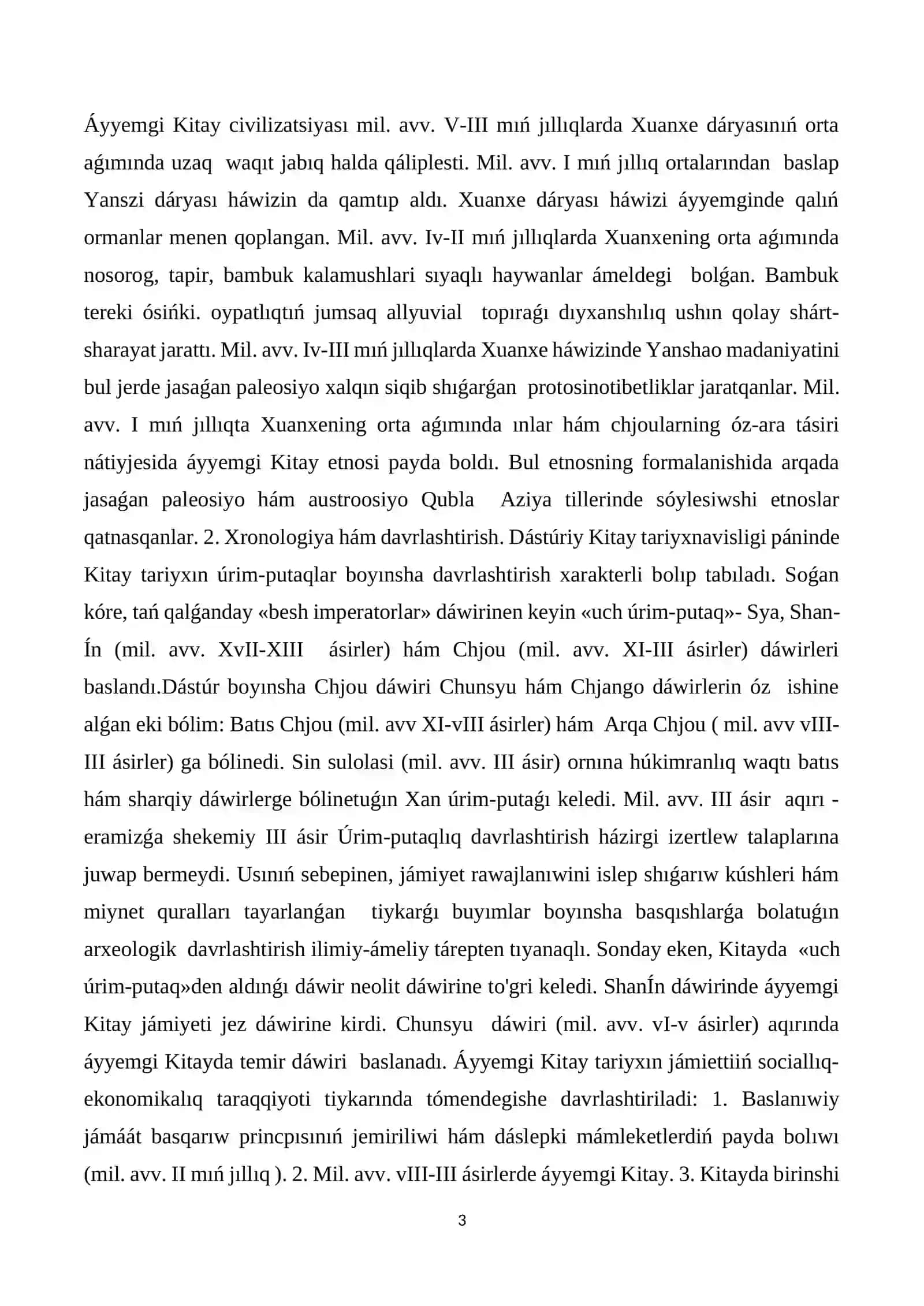 Áyyemgi Qitay mifologiyasi tuwrısındaǵı derekler tiykarlanıp mil. avv. XI asrga 3