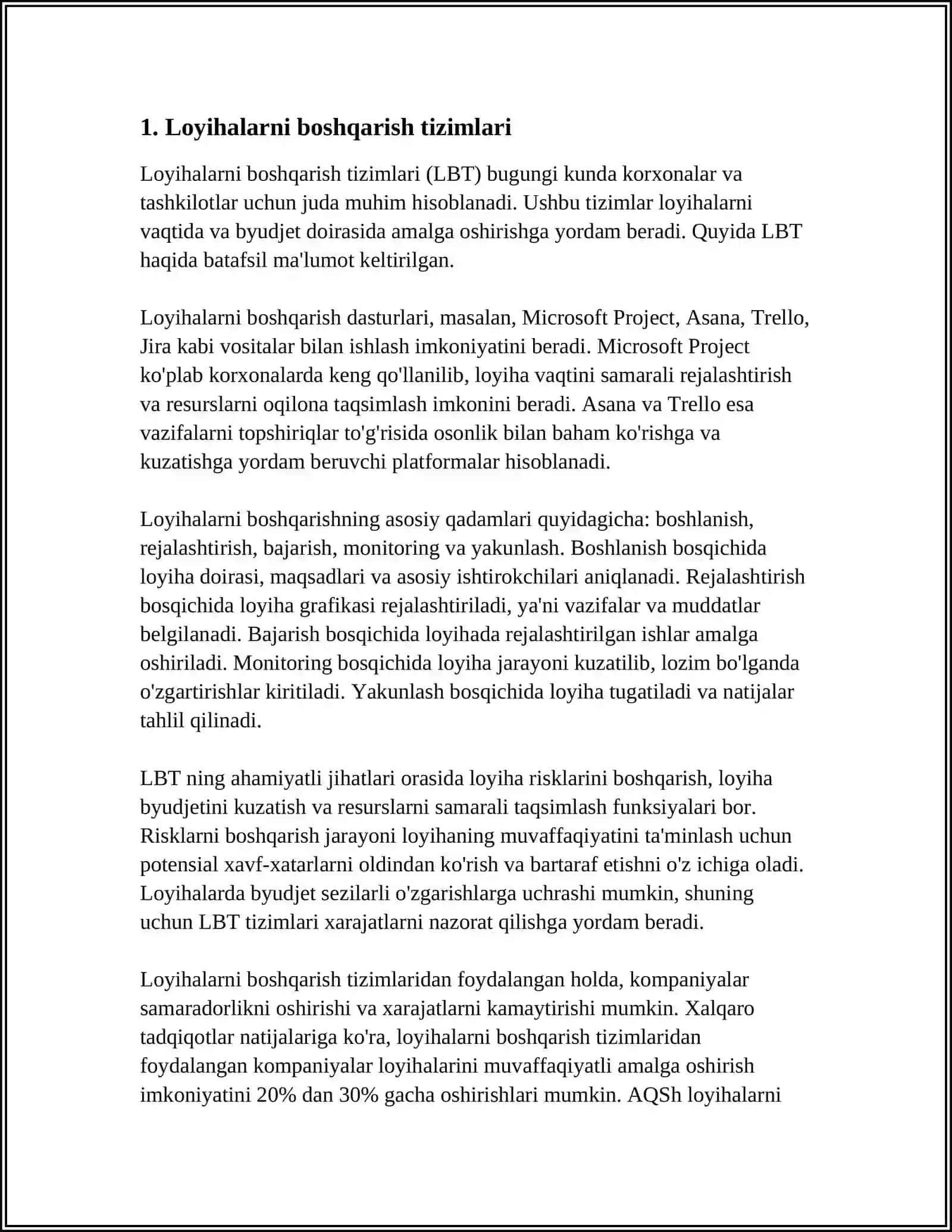 LOYIHALARNI BOSHQARISHDA AXBOROT TEXNOLOGIYALARI 3