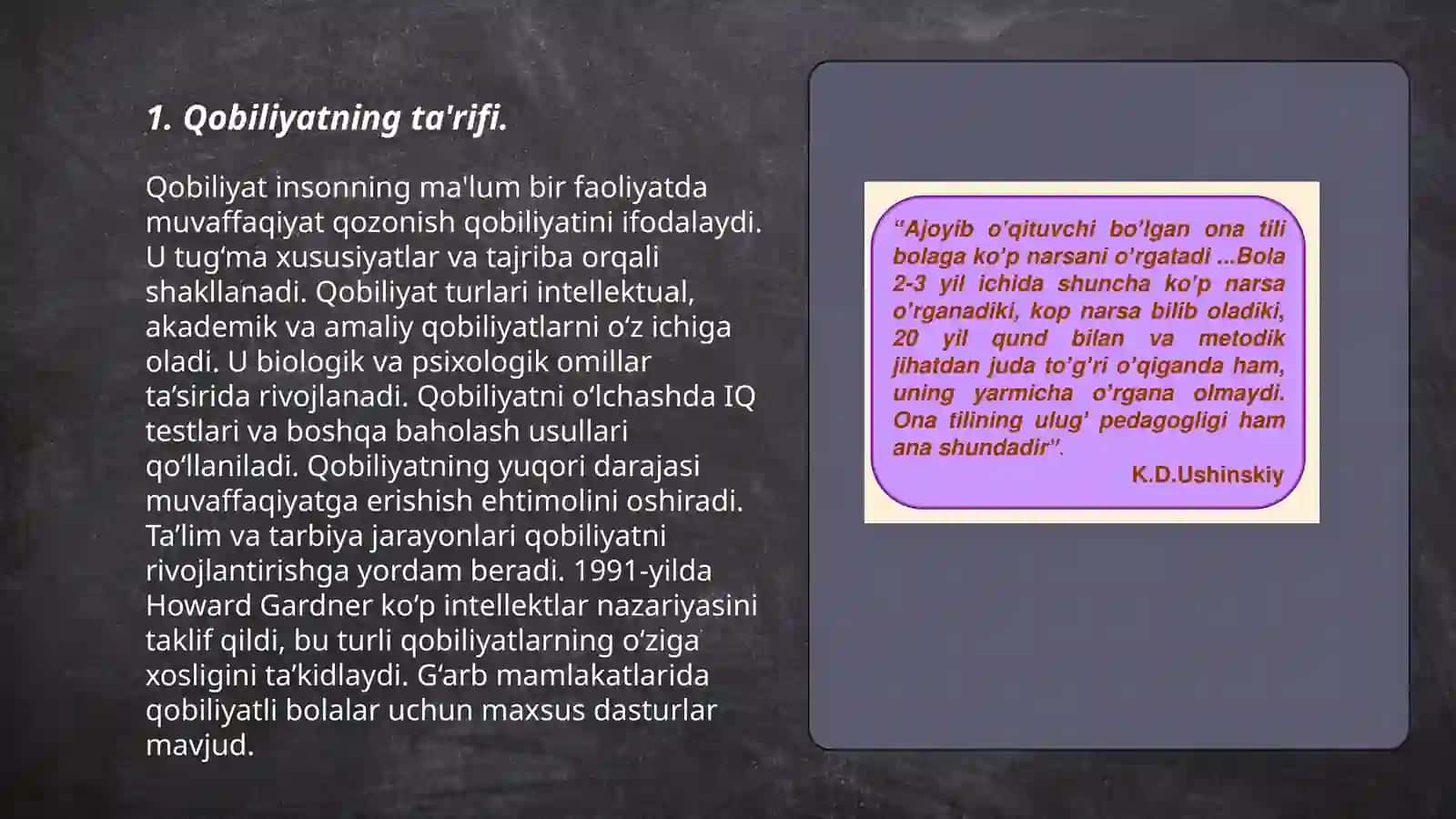 Qobiliyat haqida slayd 3
