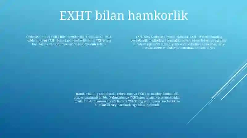 O'Zbekistonning Xalqaro Tashkilotlar Bilan Hamkorlik Aloqalari 3