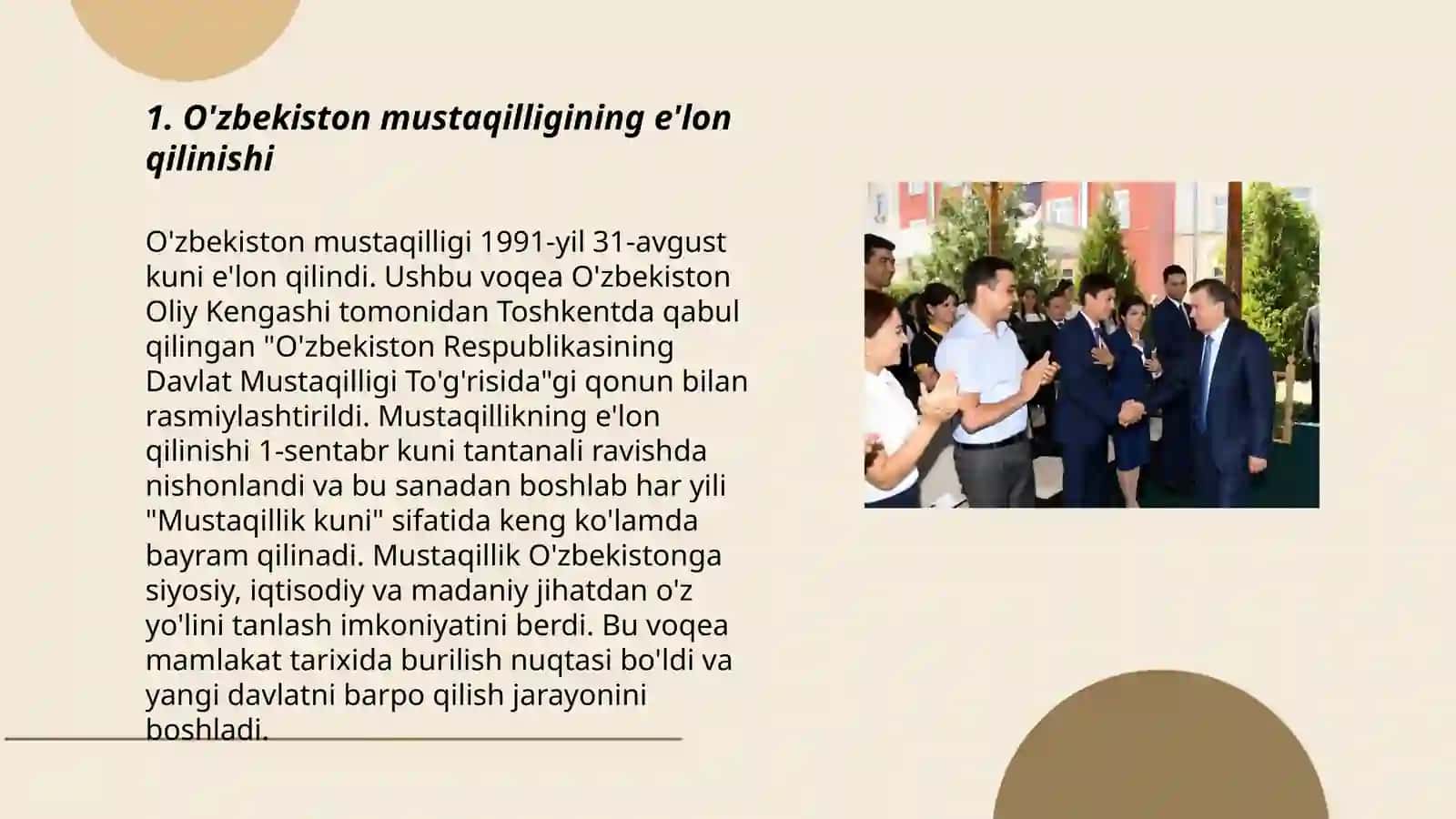 O'zbekiston demokratik, fuqarolik asoslarining shakllanishi, amalga oshirilgan siyosiy islohotlar 3