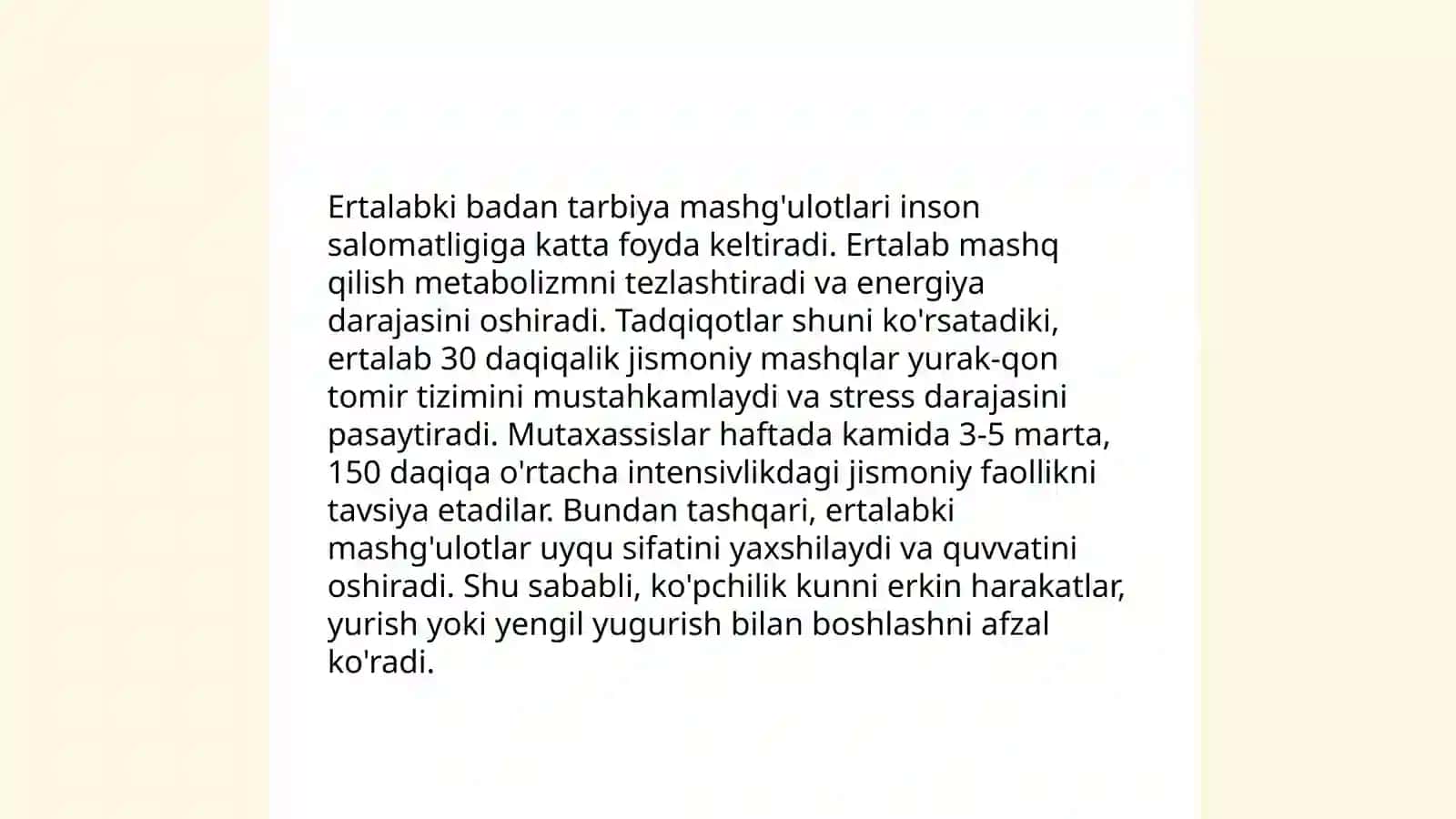 Ertalabki badan tarbiya mashg'ulotlari 3