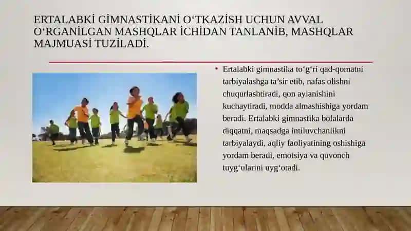 Maktabgacha yoshdagibolalarjismoniy mashg‘ulotlarining tuzilishi,mazmuniva o‘tkazish metodikasi 3