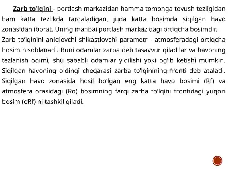 To’lqin zarbi. Jabrlanish zonalarining tavsifi 3