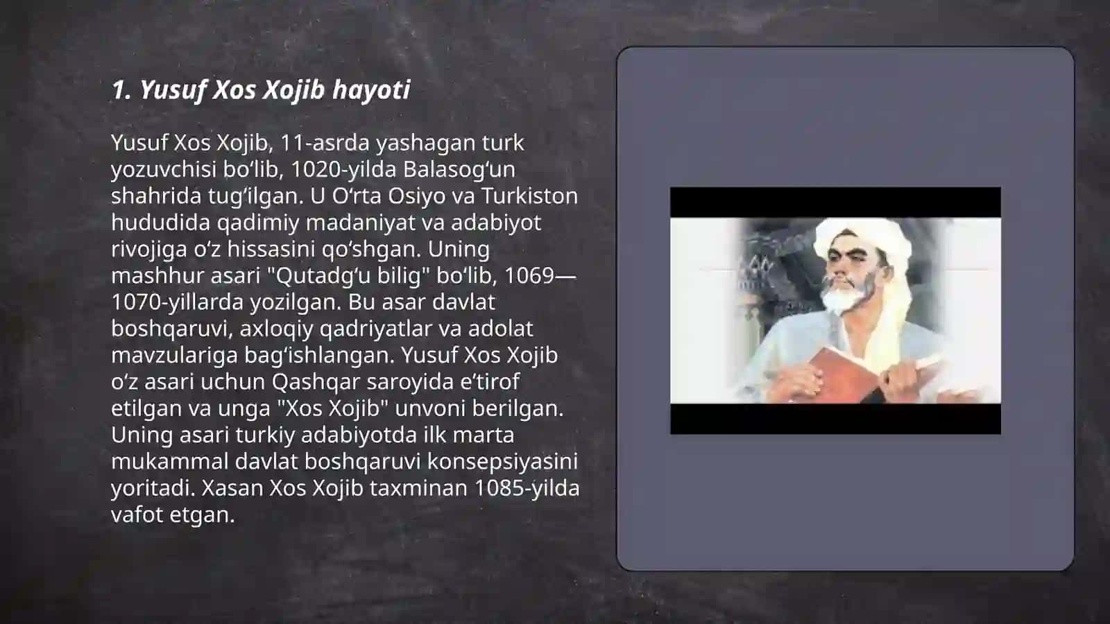 Yusuf Xos Xojib "Qutadgʻu- bilig" asari 3