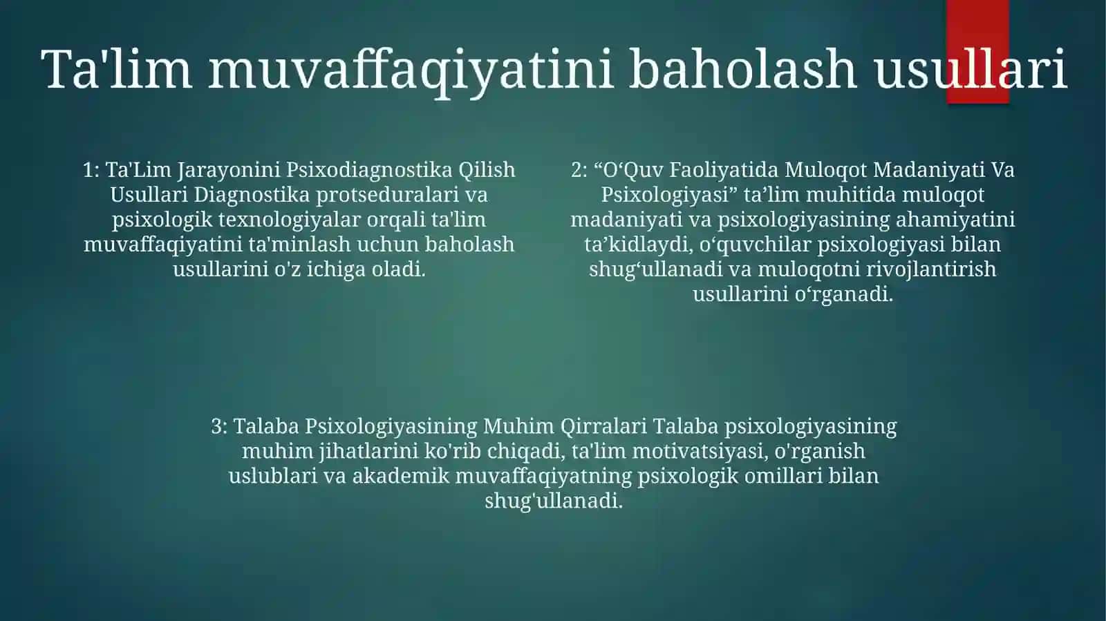 Ta’Lim Jarayonini Psixodiagnostika Qilish Usullari 3