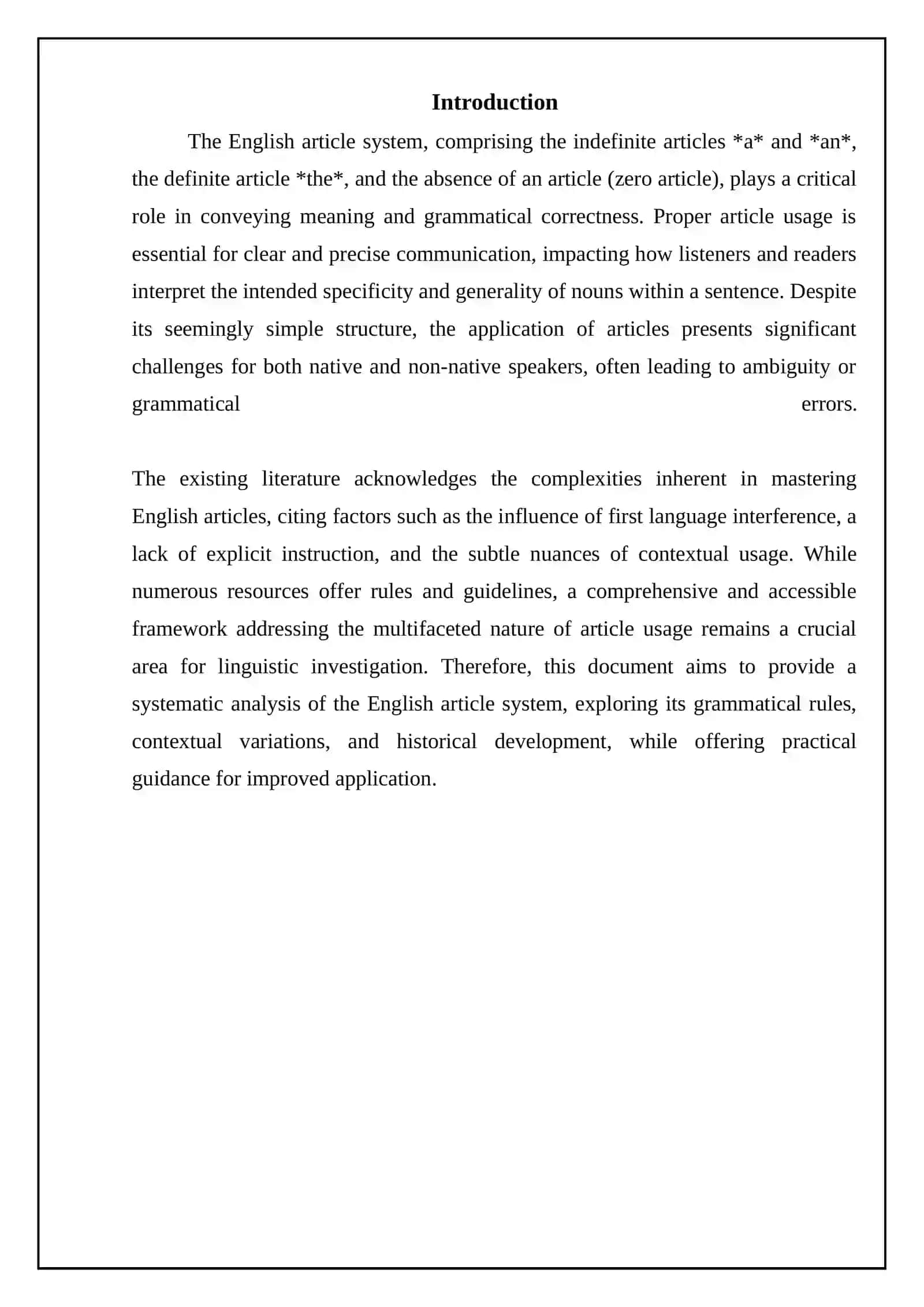 Articles a/an, the and zero Article 3