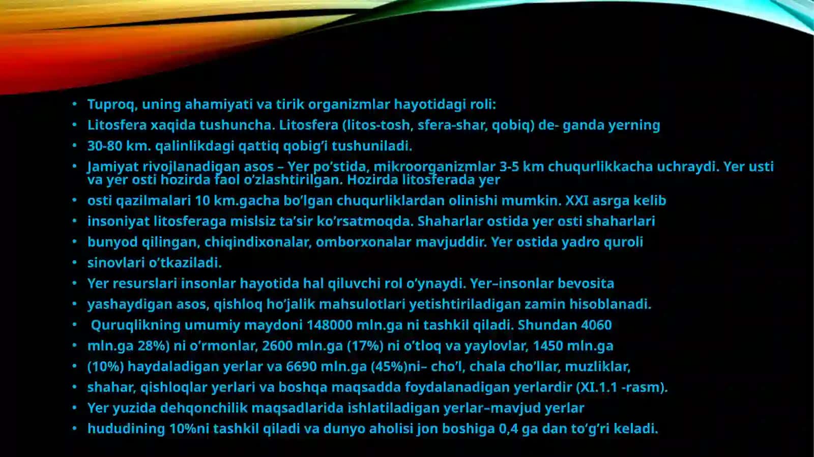 Ekologiya fanidan tayyorlangan mustaqil ishi 3