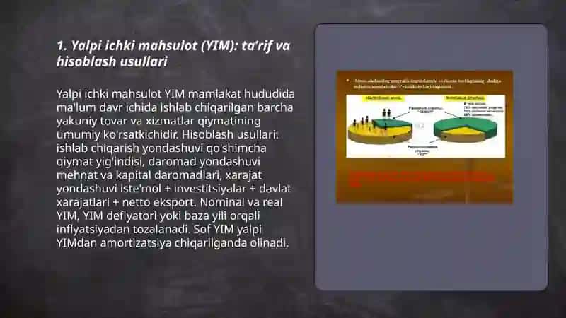 Yalpi ichki mahsulot (YIM): taʼrif va hisoblash usullari 3
