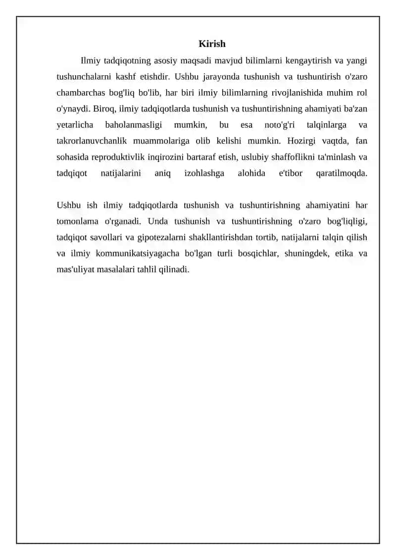 Mavzu: Ilmiy tadqiqotda tushunish va tushuntirishning ahamiyati 3