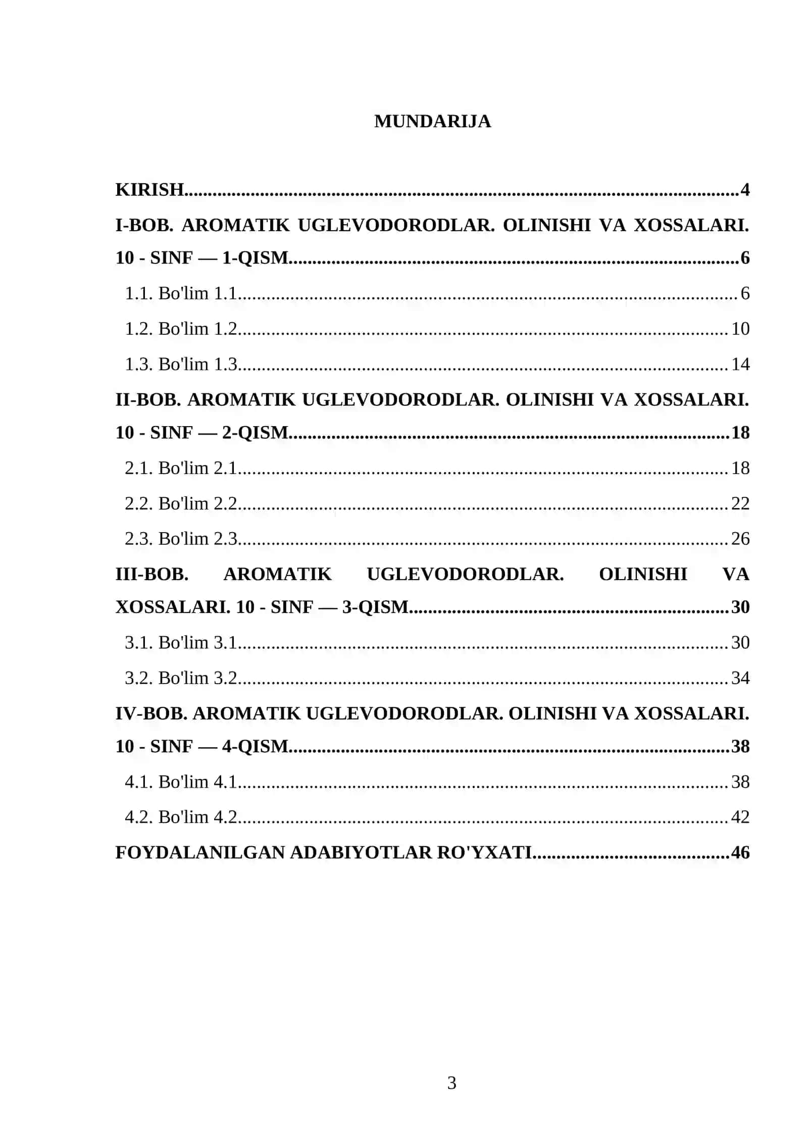 AROMATIK UGLEVODORODLAR. OLINISHI VA XOSSALARI. 10 - SINF 3