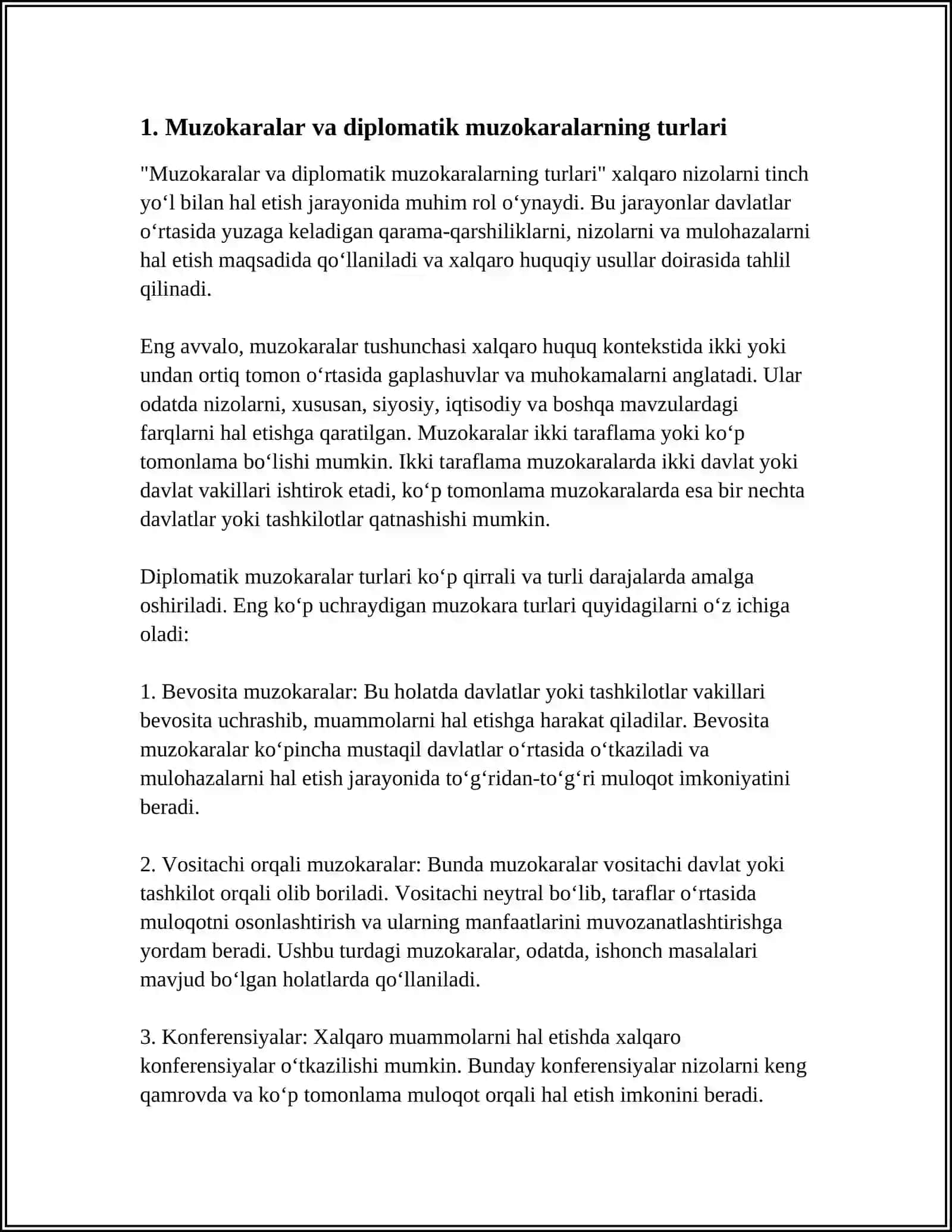 XALQARO NIZOLARNI TINCH YO’L BILAN HAL ETISHNING XALQARO-HUQUQIY USULLARI 3