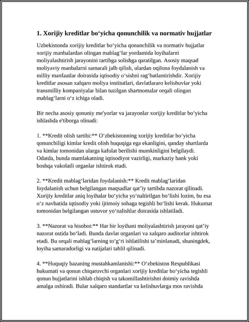 XORIJI KIRIDITLAR HISOBIGA LOIHALARNI MOLIALASHTRISH TARTIBI 3