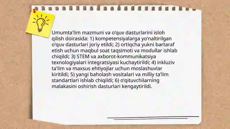 Umumta'lim mazmuni va o'quv dasturlarini isloh qilish 3
