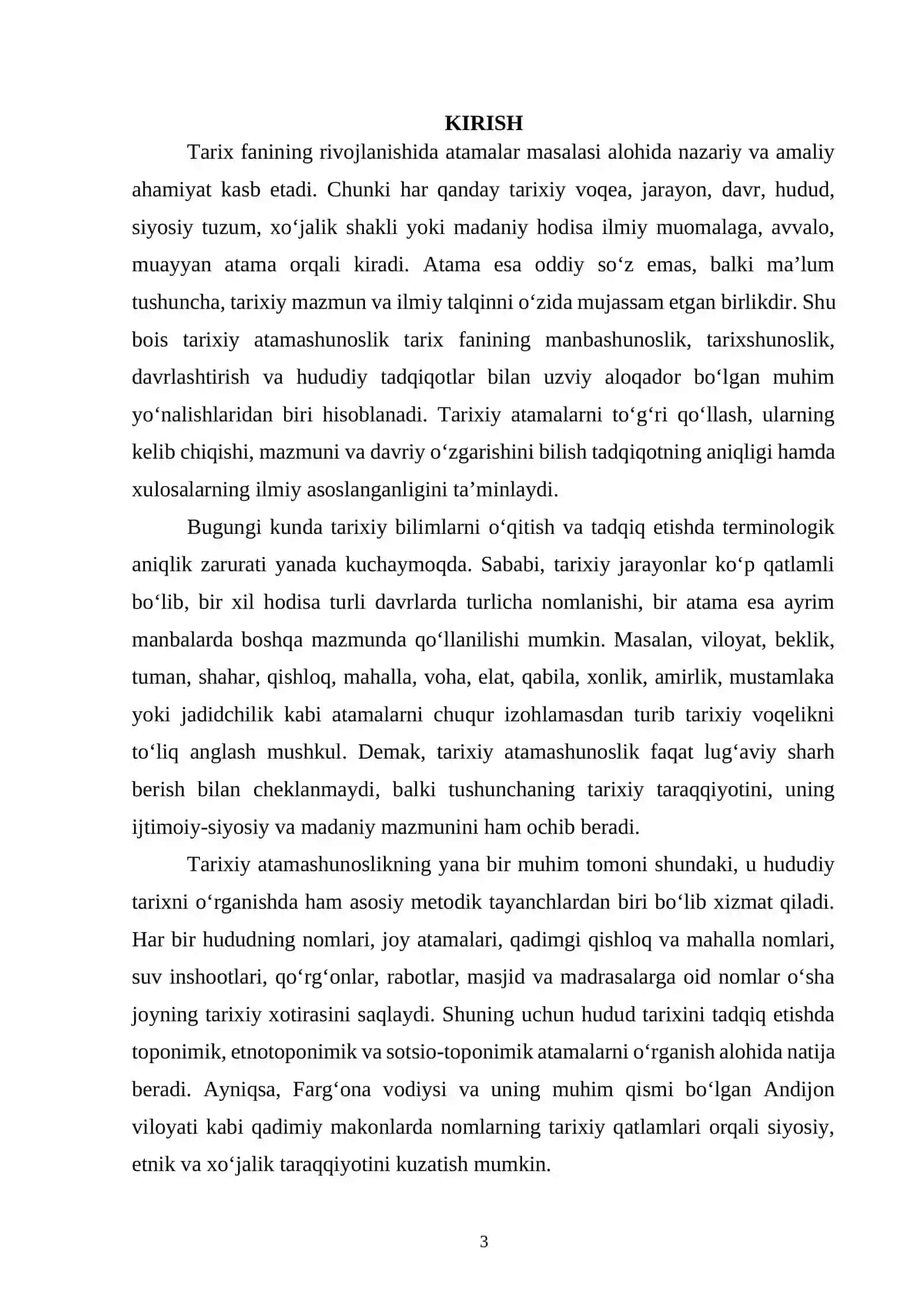TARIXIY ATAMASHUNOSLIK HAQIDA TUSHUNCHA VA ISTIQOMAT QILINAYOTGAN HUDUD HAQIDA MA’LUMOT 3