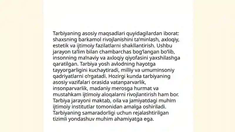 Tarbiyaning masad va vazifalari 3
