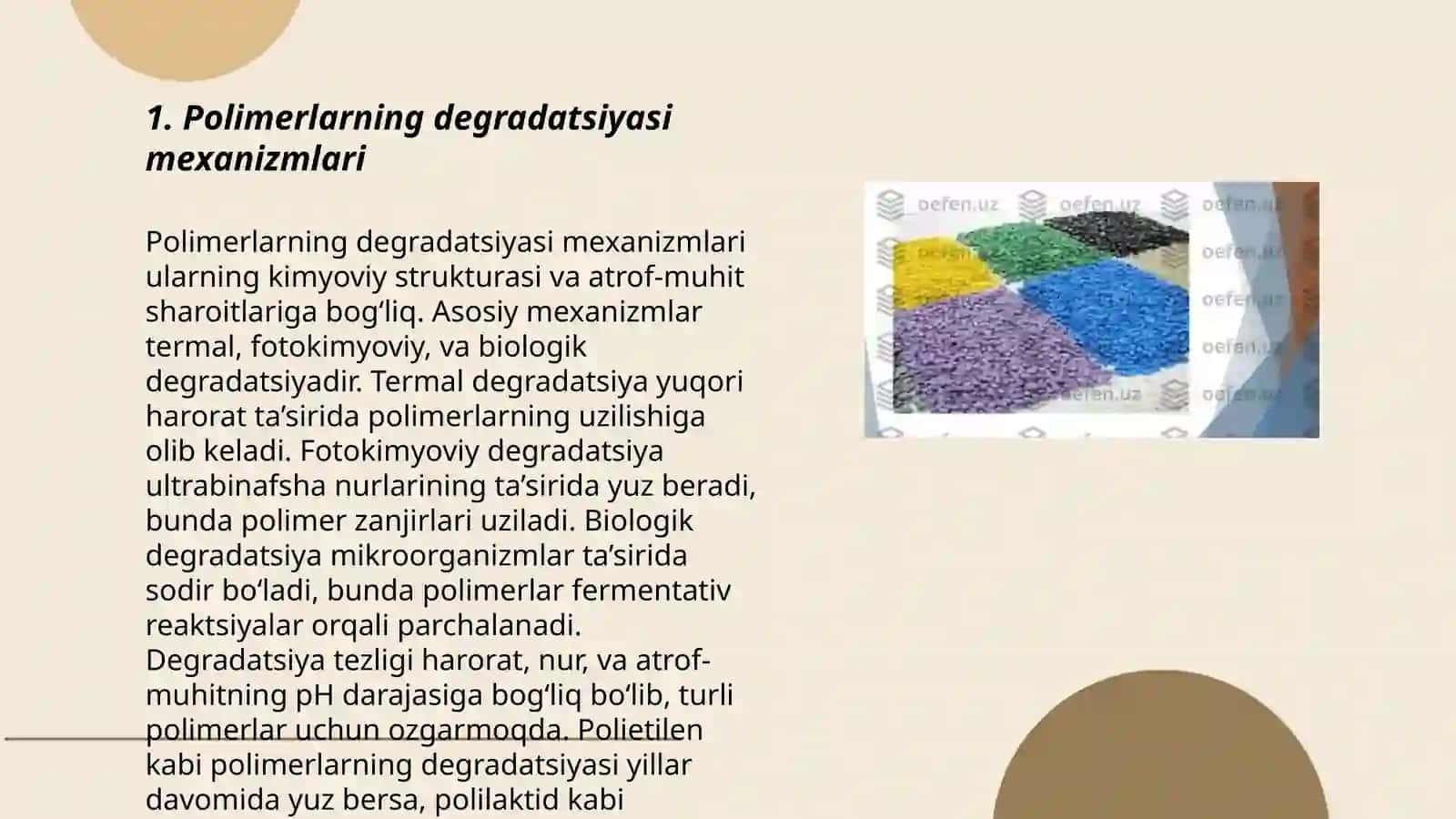 Polimerlarning degradatsiyasi mexanizmlari 3
