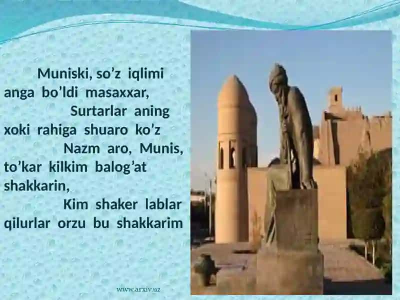 Munis va Ogahiy she'riyati tahlili 3