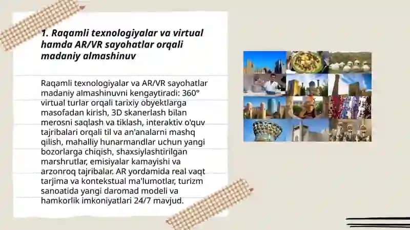 Turizm: Sayohat va madaniyatlar almashinuvi kelajakda 3