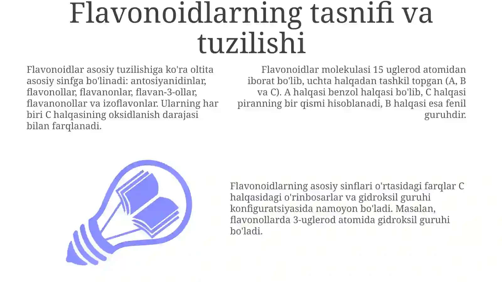 Flavonoidlar tasnifi va ularni tahlil qilish usullari 3