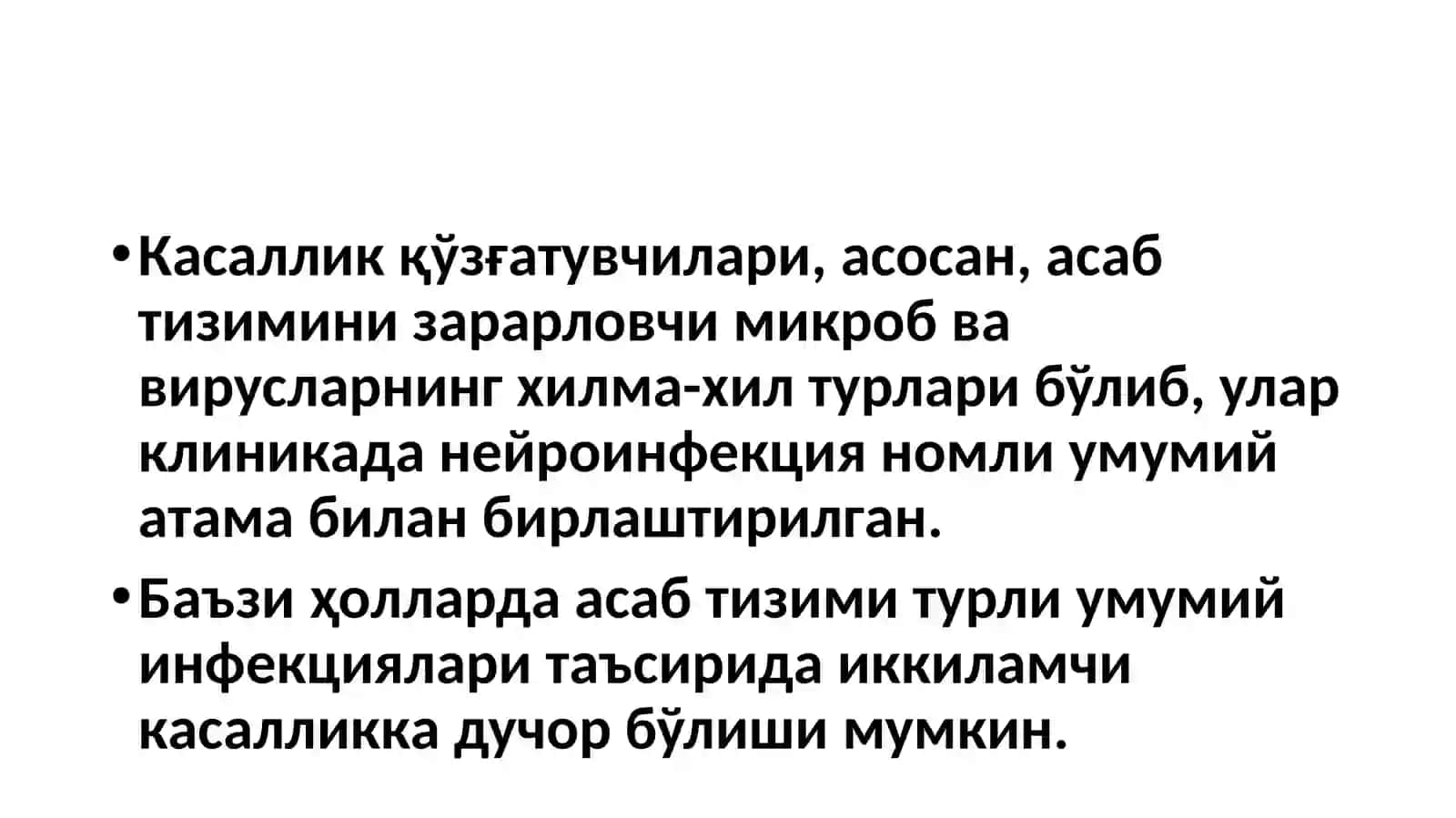 НЕРВ СИСТЕМАСИНИНГ ЮҚУМЛИКAСAЛЛИКЛAРИ 3