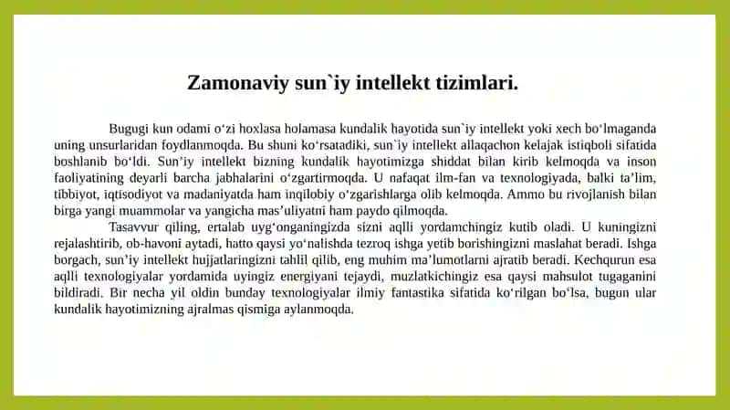 Sun`iy intellektni rivojlanish tendensiyalari. 3