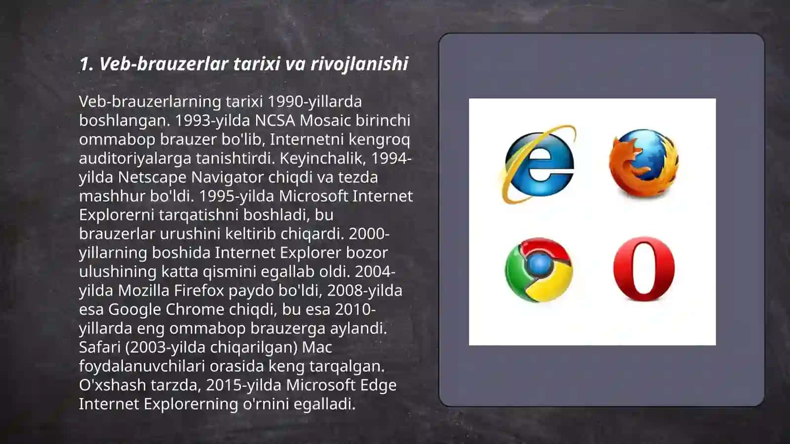 Veb-brauzerlar tarixi va rivojlanishi 3