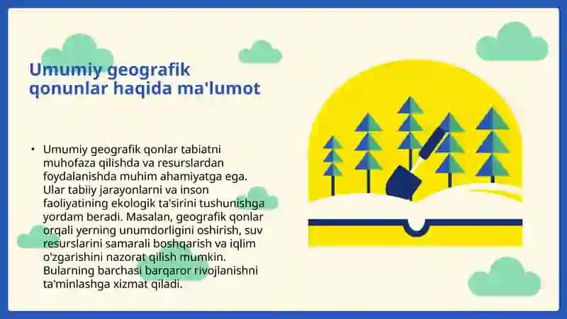Tabiatni muhofaza qilish va undan foydalanishda umumiy geografik qonunlarni bilishning ahamiyati 3