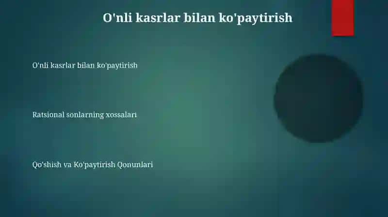 O'nlik kasrlar ustida arifmetik amallar 3