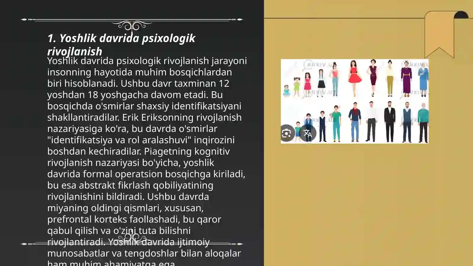 Yoshlik yetuklik keksalik davrining psixologik asoslari.Psixogerontologiya 3