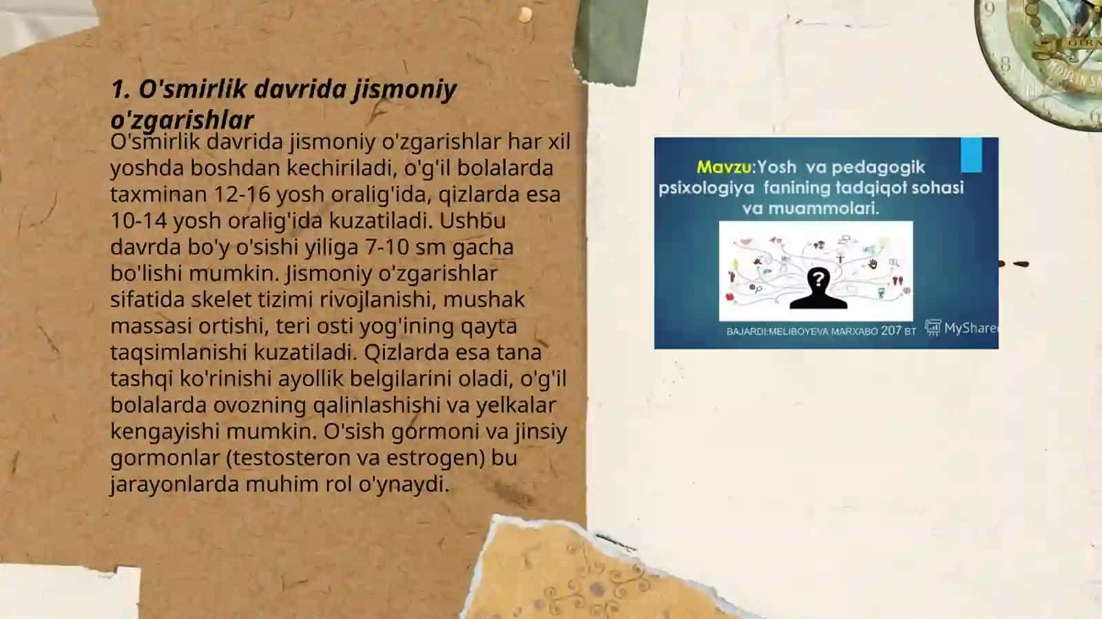 O'smirlik va ilk o'spirin psixik xususiyatlari 3