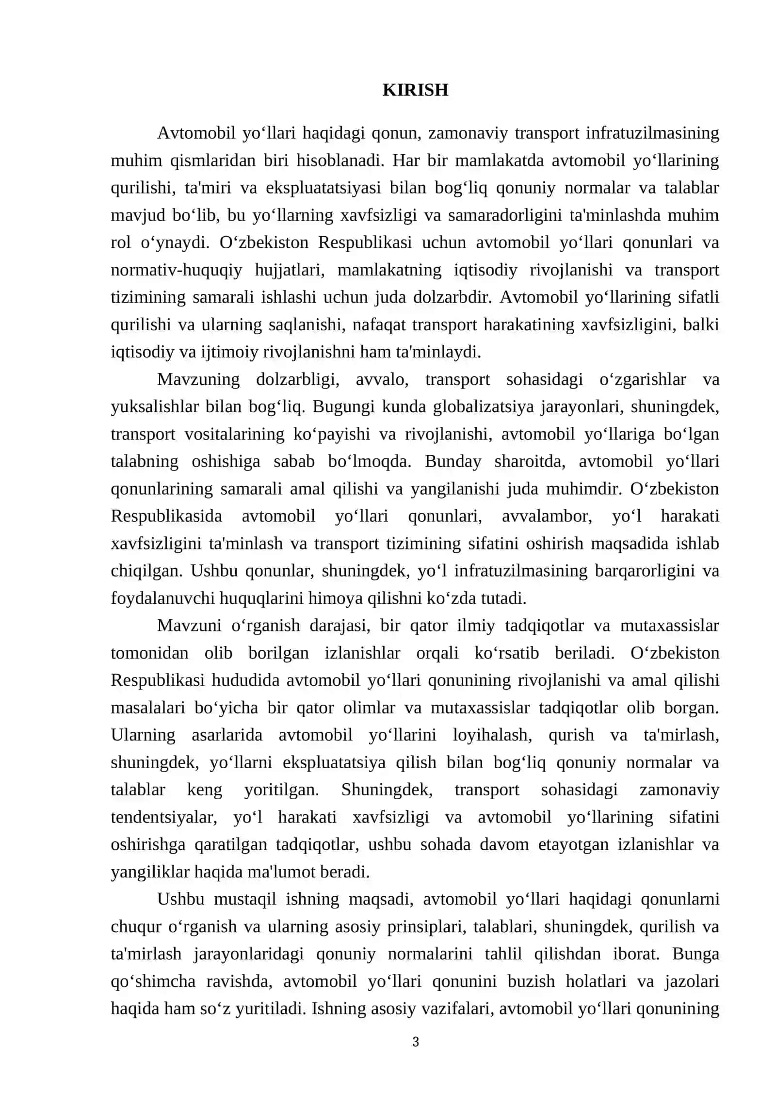 Avtomobil yo‘llari haqidagi qonunni o‘rganish 3
