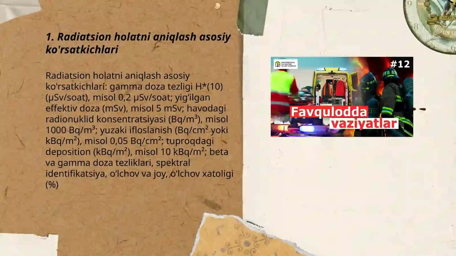 FAVQULODDA VAZIYATNI BAHOLASH RADIATSION HOLAT 3