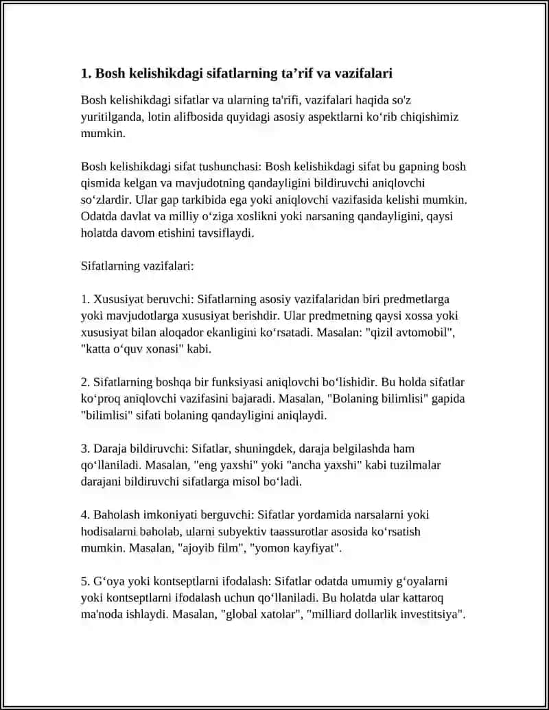 LOTIN TILIDA SIFATLARNING BOSH KELISHIK VA QARATQICH KELISHIKLARDAN FOYDALANISH 3