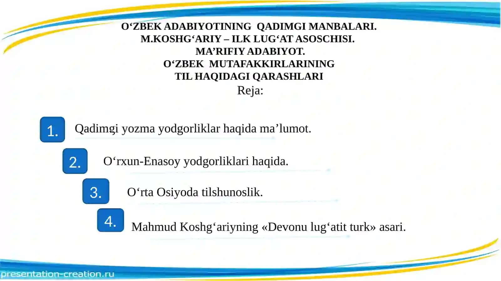 O‘ZBEK TILSHUNOSLIGI KAFEDRASIO‘ZBEK TILINING SOHADA QO‘LLANISHI11-amaliyot 3