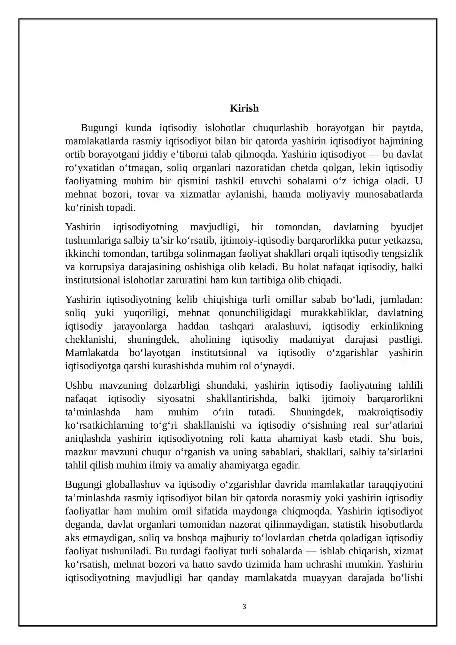 Yashirin iqtisodiyotning nazariy asoslari va sabablari 3